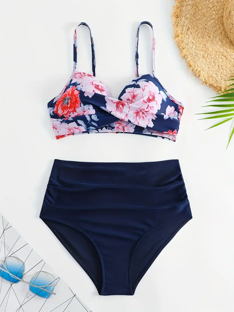 Bernadette Floral Twist Bikini med hög midja