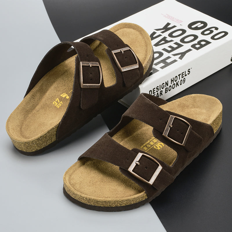 BreezyComfort | Slide-sandaler i läder