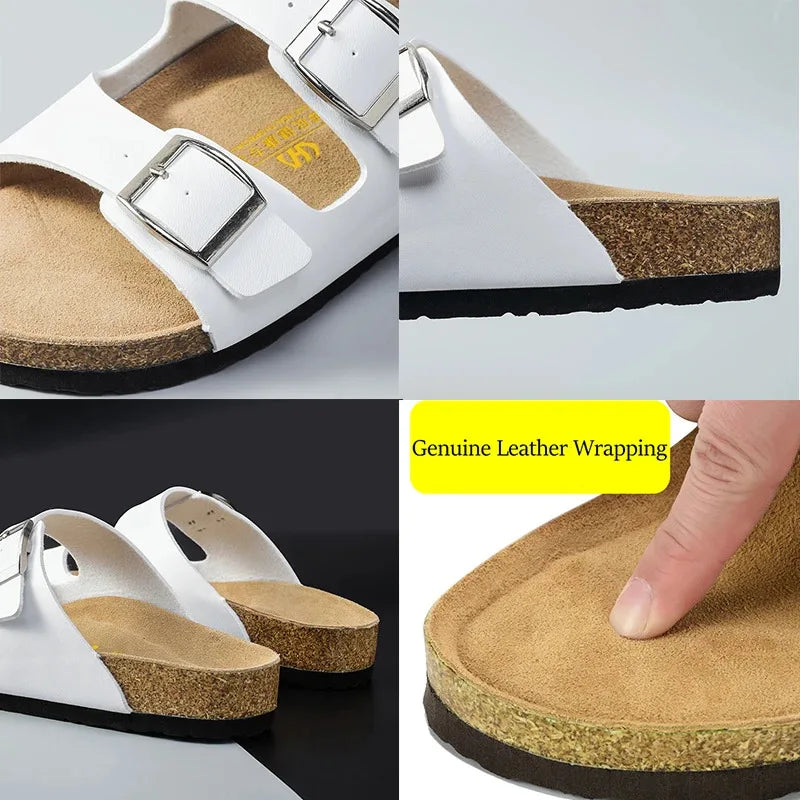 BreezyComfort | Slide-sandaler i läder