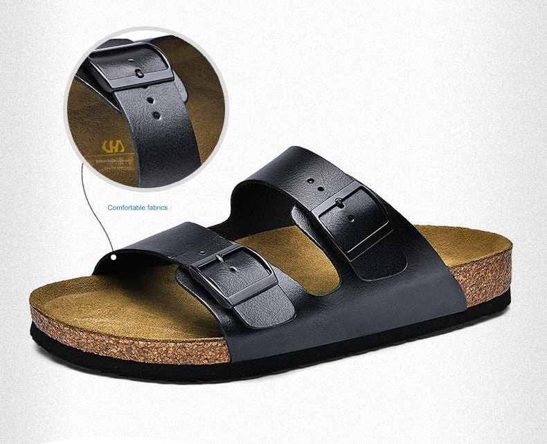 BreezyComfort | Slide-sandaler i läder