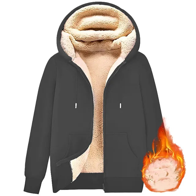 CozyHug™ | Kuschelige Unisex-Schafsfelljacke mit Kapuze