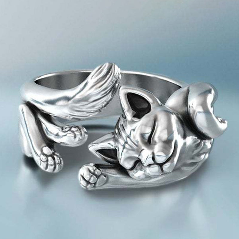 Cute Sleeping Cat Ring