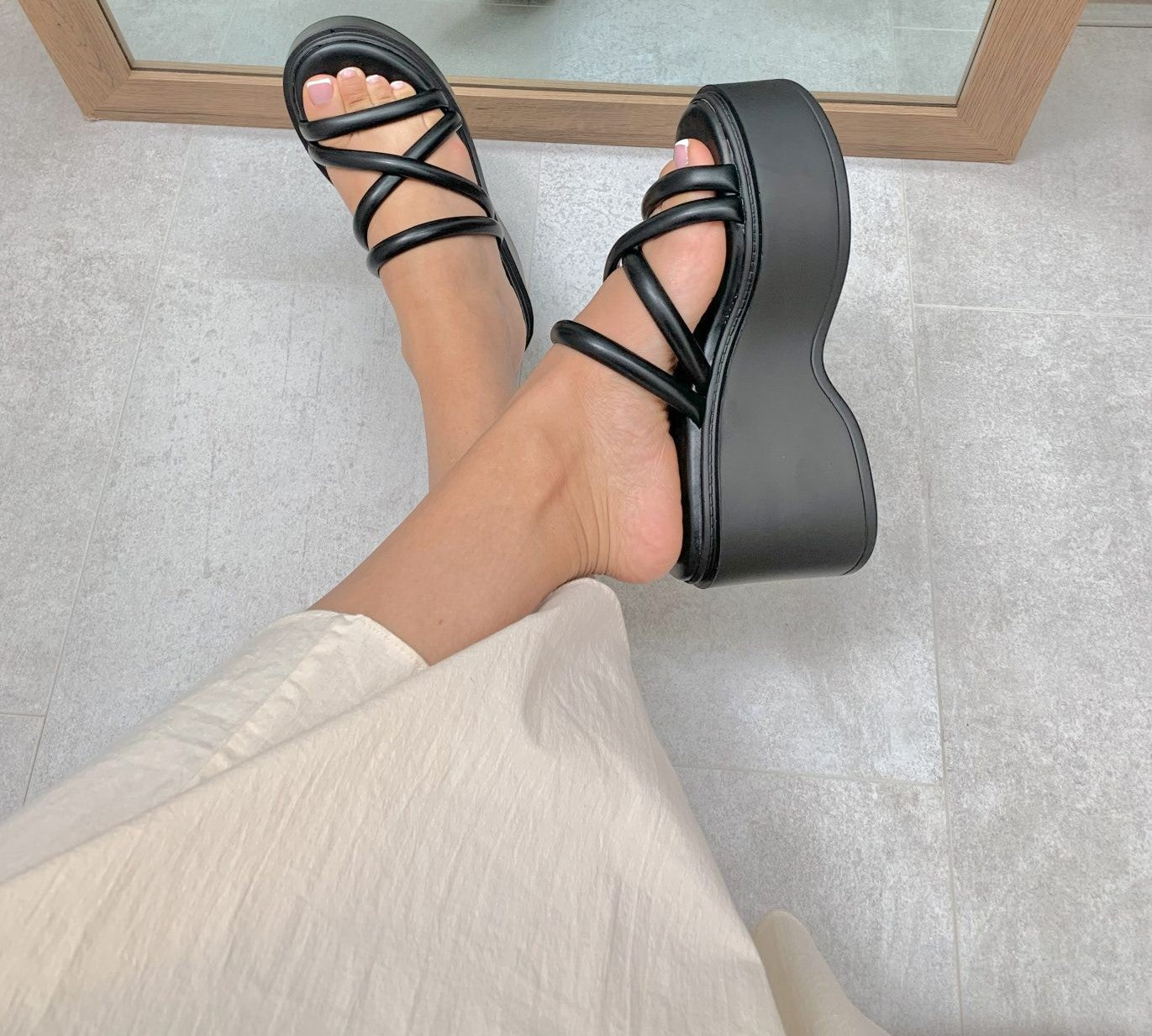 Aimee Elegant Wedge Slides